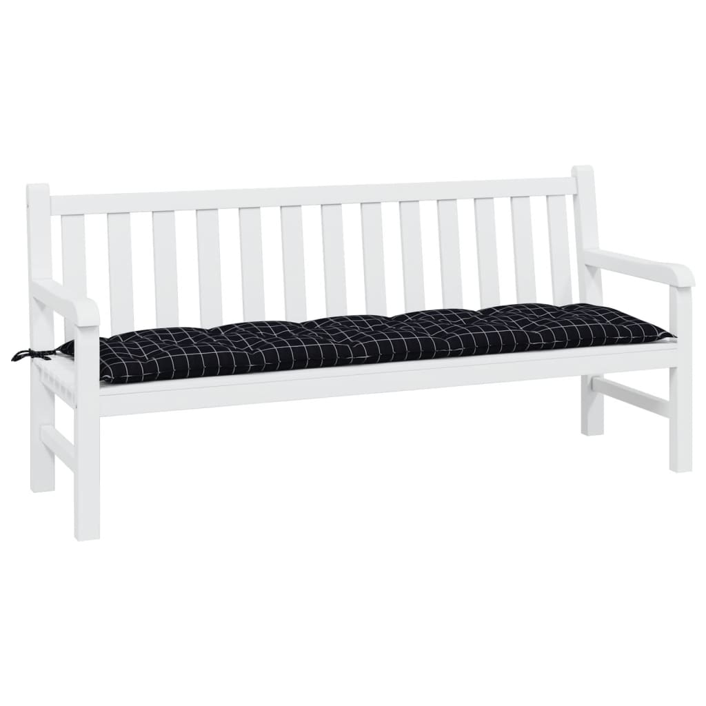 Vidaxl Garden Bench Cushion 180x50x7 CM Oxford Fabric Patrón de diamante Negro