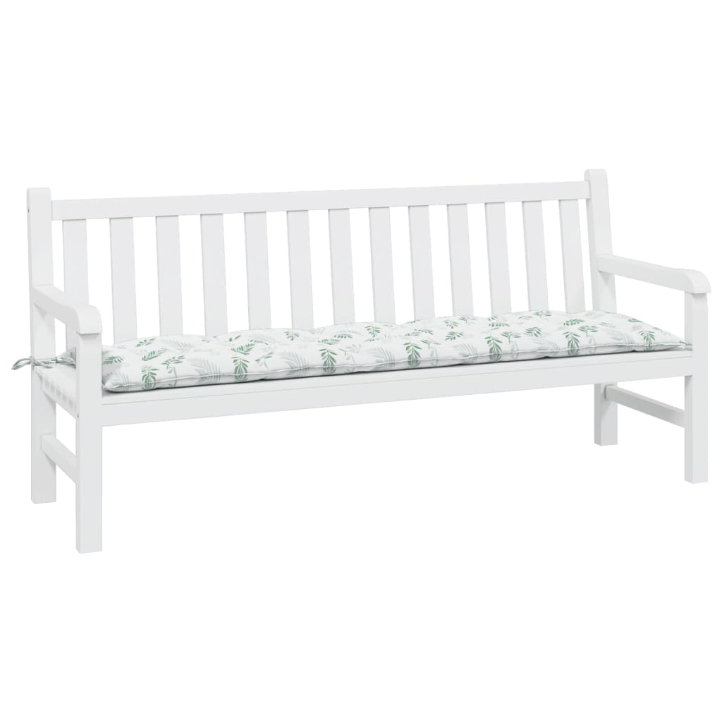 Vidaxx coussin de banc de jardin 180x50x7 cm tissu oxford motif feuille