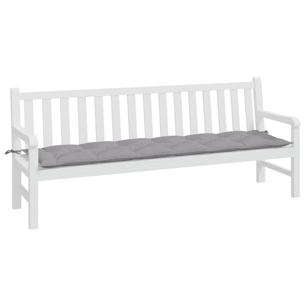VidaXL coussin de banc de jardin 200x50x7 cm tissu oxford gris