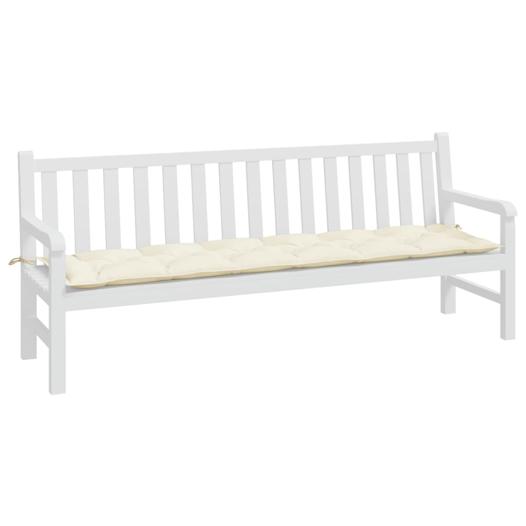 Vidaxx coussin de banc de jardin 200x50x7 cm tissu oxford couleur crème