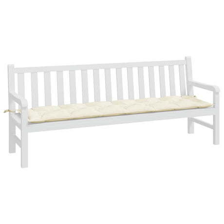 Vidaxx coussin de banc de jardin 200x50x7 cm tissu oxford couleur crème