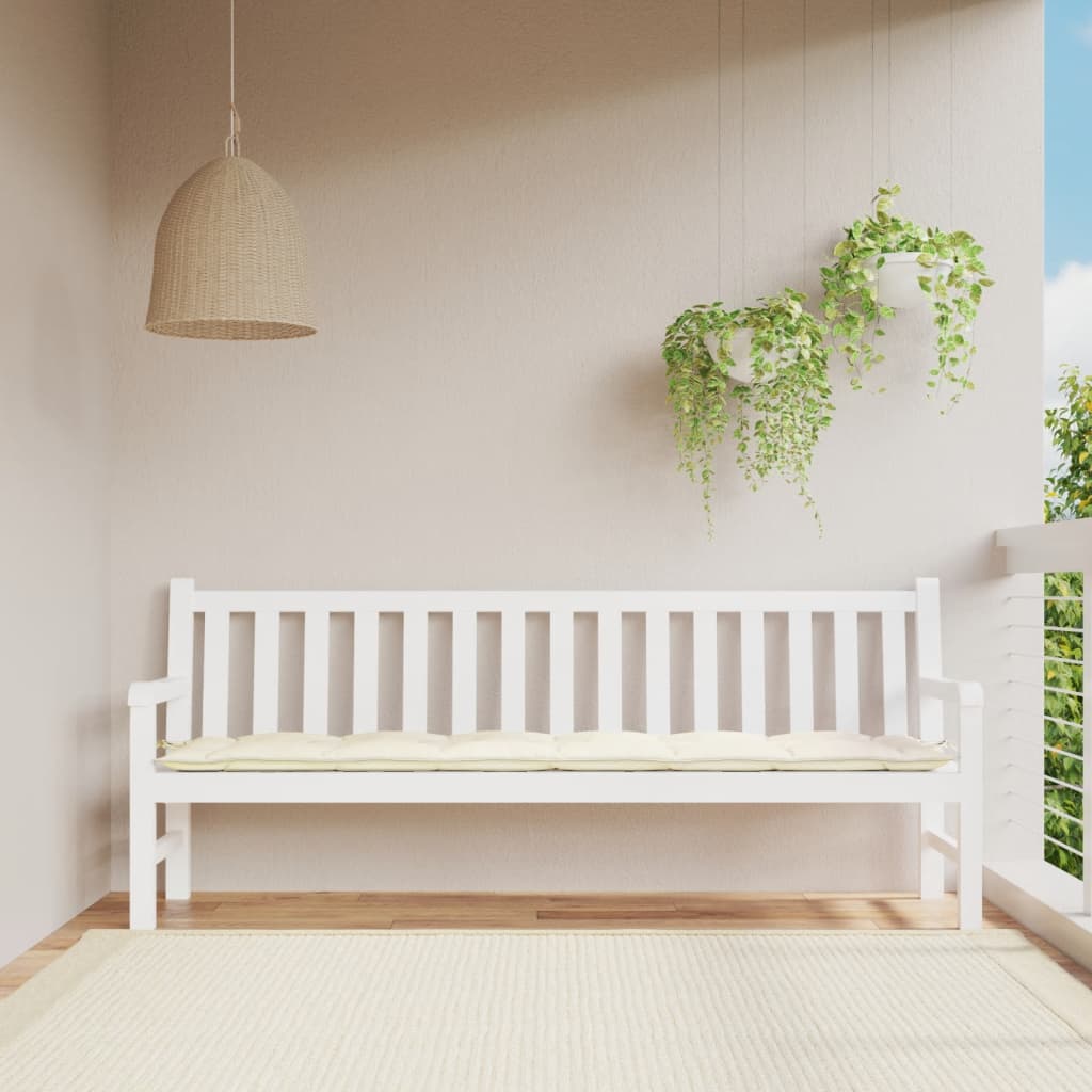 VIDAXL Garden Bench blazina 200x50x7 cm Oxford tkanina krema -barvna