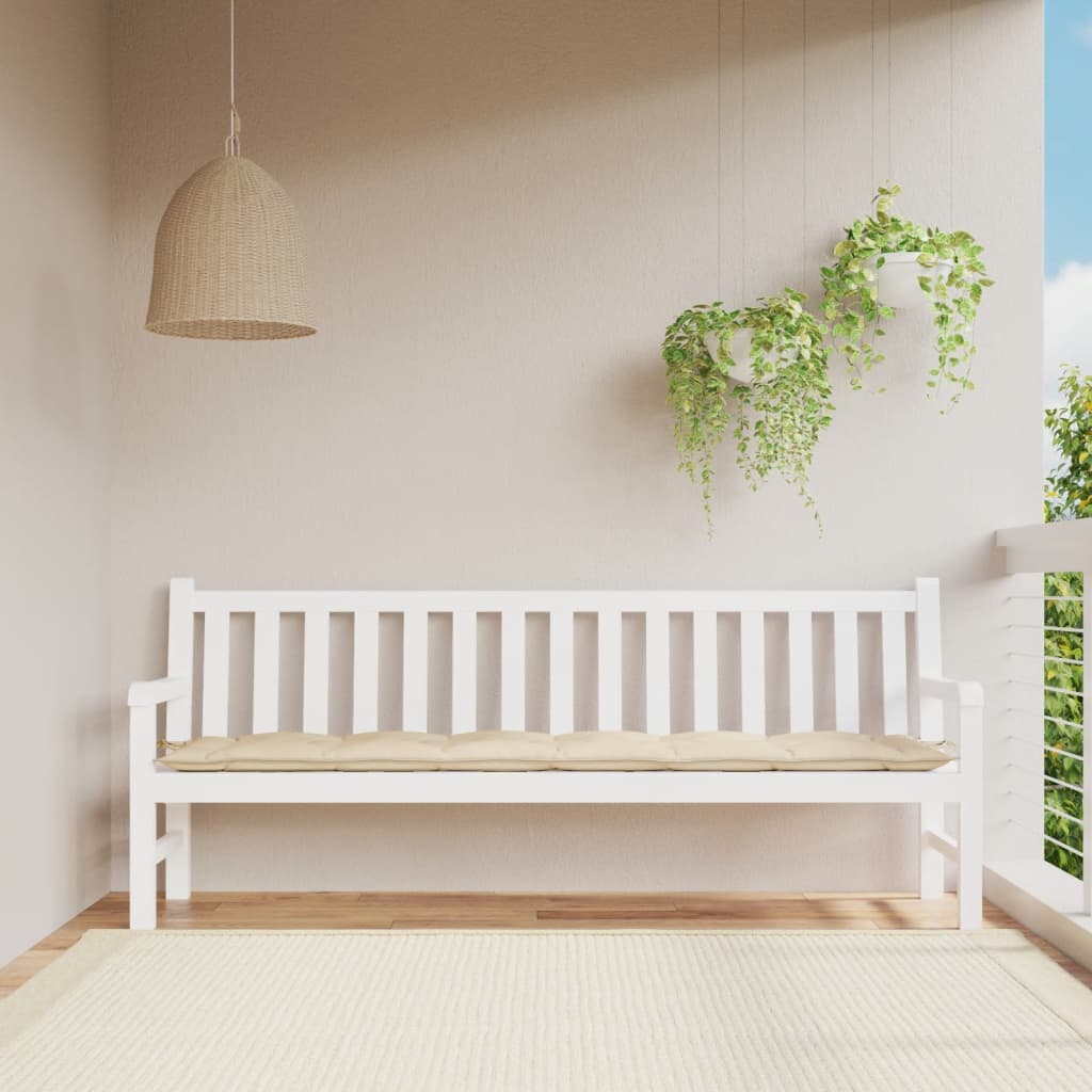 VidaXL coussin de banc de jardin 200x50x7 cm tissu oxford beige