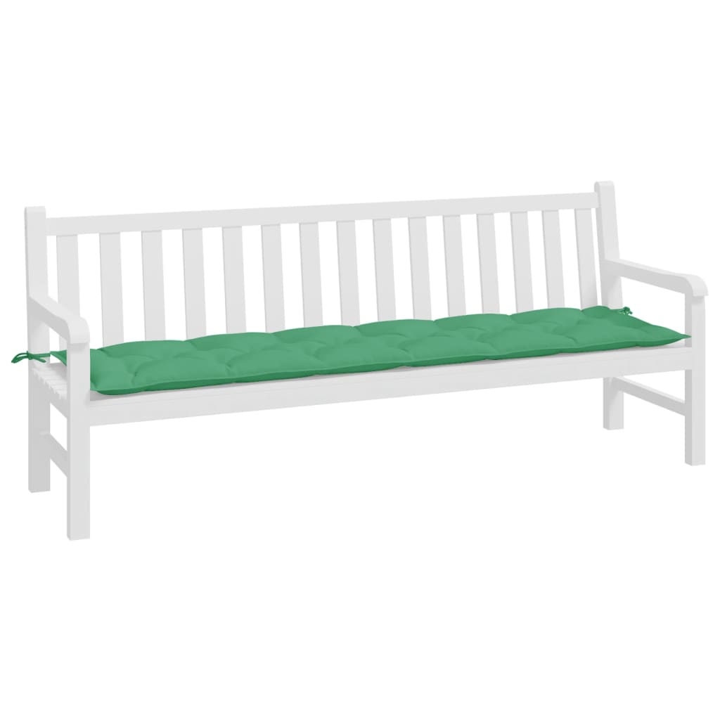 VidaXL coussin de banc de jardin 200x50x7 cm tissu vert