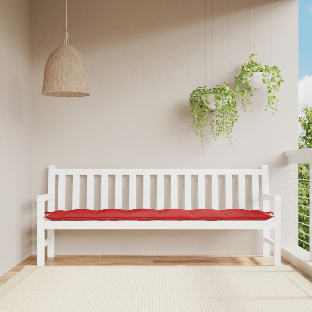 VidaXL coussin de banc de jardin 200x50x7 cm tissu rouge