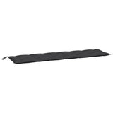 VidaXL coussin de banc de jardin 200x50x7 cm tissu noir