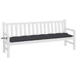 VidaXL coussin de banc de jardin 200x50x7 cm tissu noir