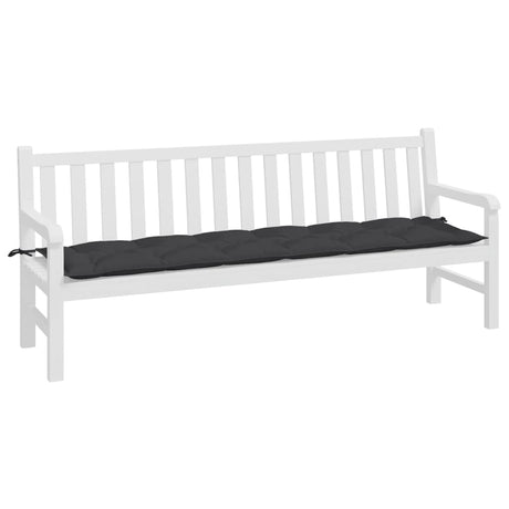 VidaXL coussin de banc de jardin 200x50x7 cm tissu noir