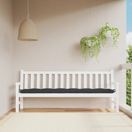 VidaXL coussin de banc de jardin 200x50x7 cm tissu noir