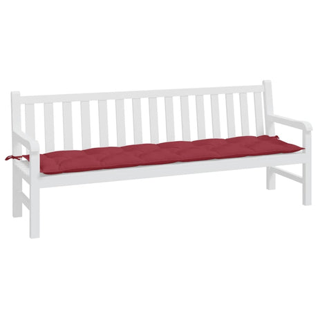 Vidaxx coussin de banc de jardin 200x50x7 cm tissu oxford rouge vin