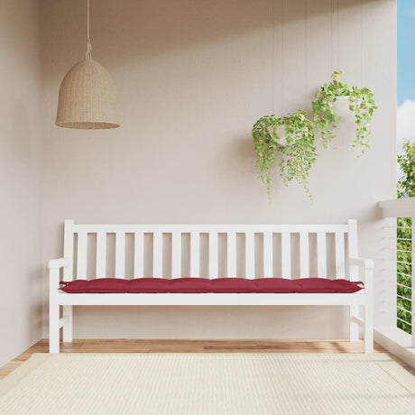 Vidaxx coussin de banc de jardin 200x50x7 cm tissu oxford rouge vin
