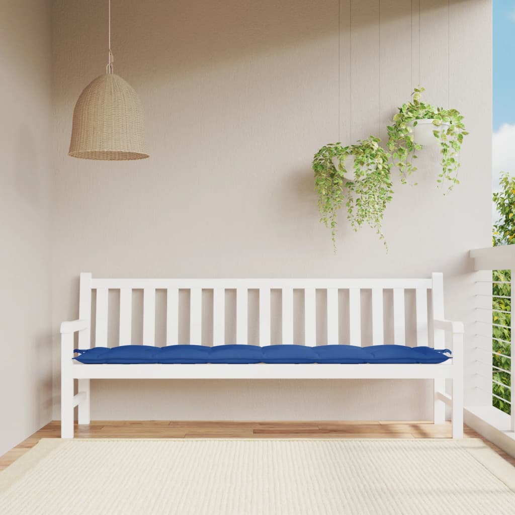 VidaXL coussin de banc de jardin 200x50x7 cm tissu oxford bleu royal