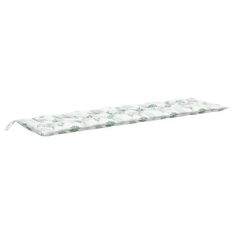 VidaXL coussin de banc de jardin motif feuille 200x50x7 cm tissu
