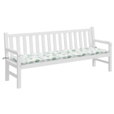 VidaXL coussin de banc de jardin motif feuille 200x50x7 cm tissu