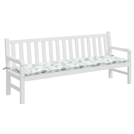 VidaXL coussin de banc de jardin motif feuille 200x50x7 cm tissu