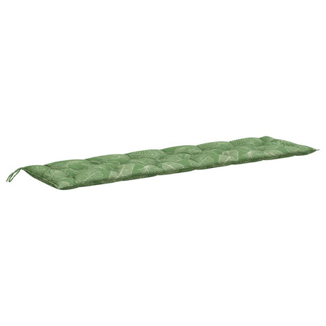 VidaXL coussin de banc de jardin motif feuille 200x50x7 cm tissu