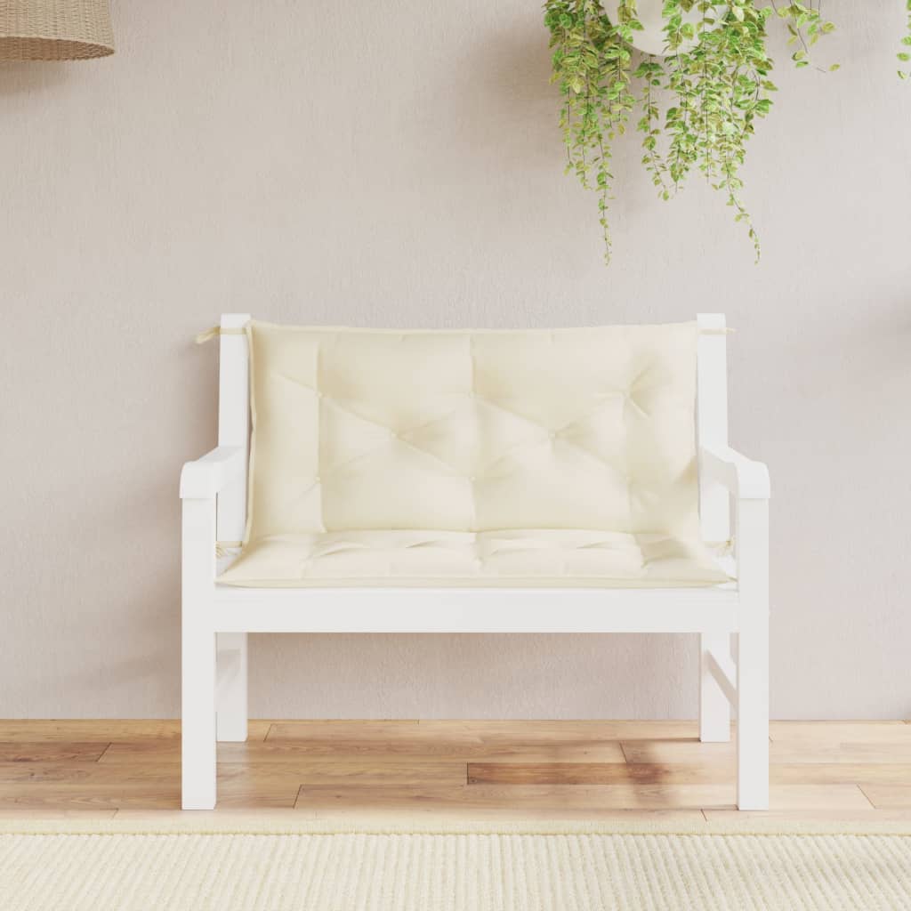 Vidaxx coussins de banc de jardin 2 pcs 100x50x7 cm tissu oxford couleur crème