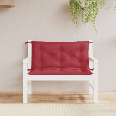 Vidaxx coussins de banc de jardin 2 pcs 100x50x7 cm tissu oxford rouge vin