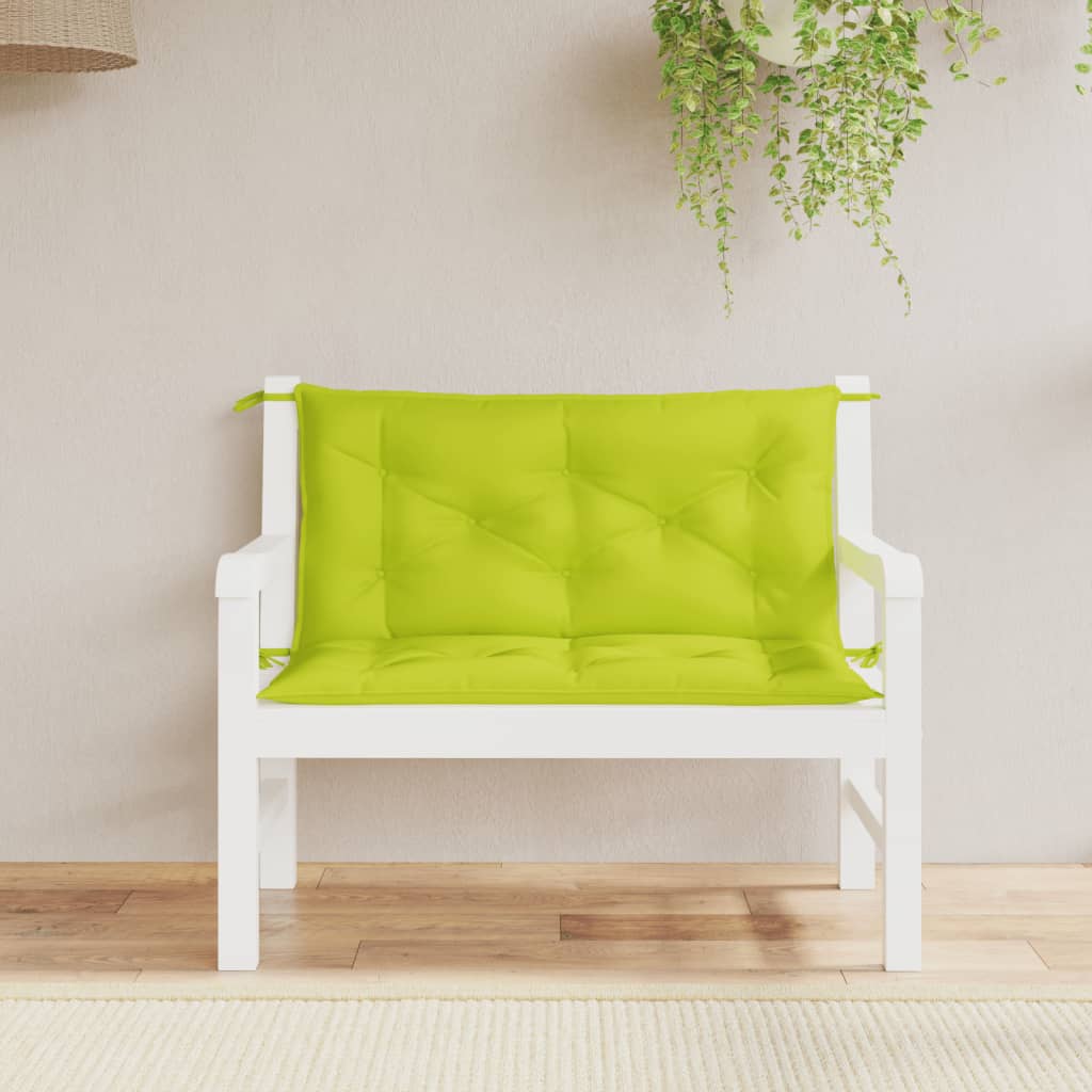 Vidaxx coussins de banc de jardin 2 pcs 100x50x7 cm tissu oxford vert vif