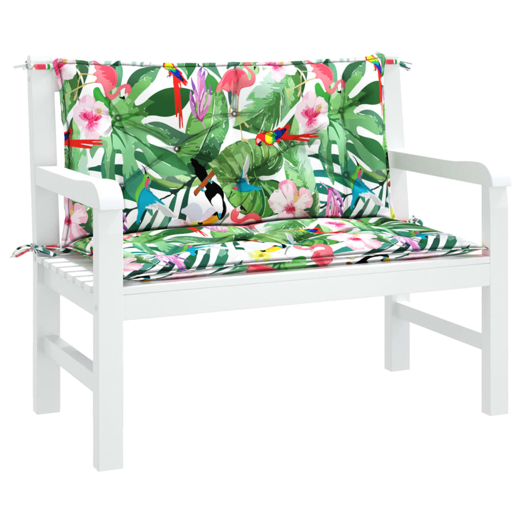 Vidaxl Garden Bench Poduszki 2 szt. 100x50x7 cm tkaniny wielopolowiowe