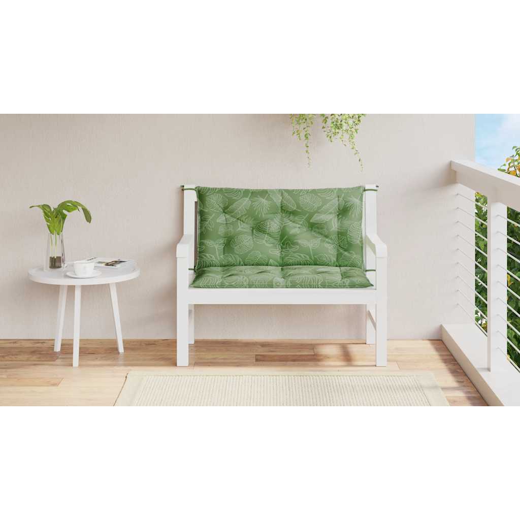 Vidaxx coussins de banc de jardin 2 pcs motif feuille 100x50x7 cm tissu