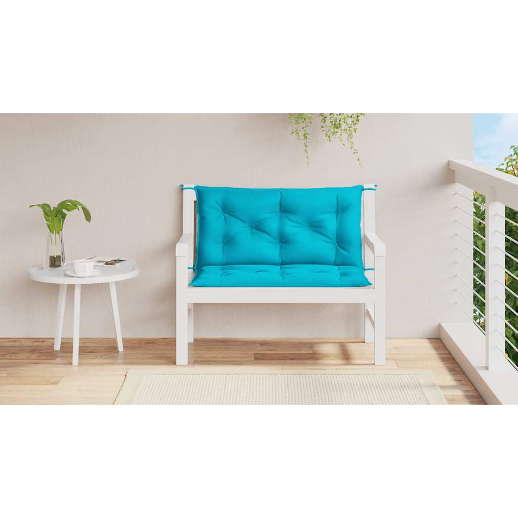 Vidaxx coussins de banc de jardin 2 pcs 100x50x7 cm tissu turquoise