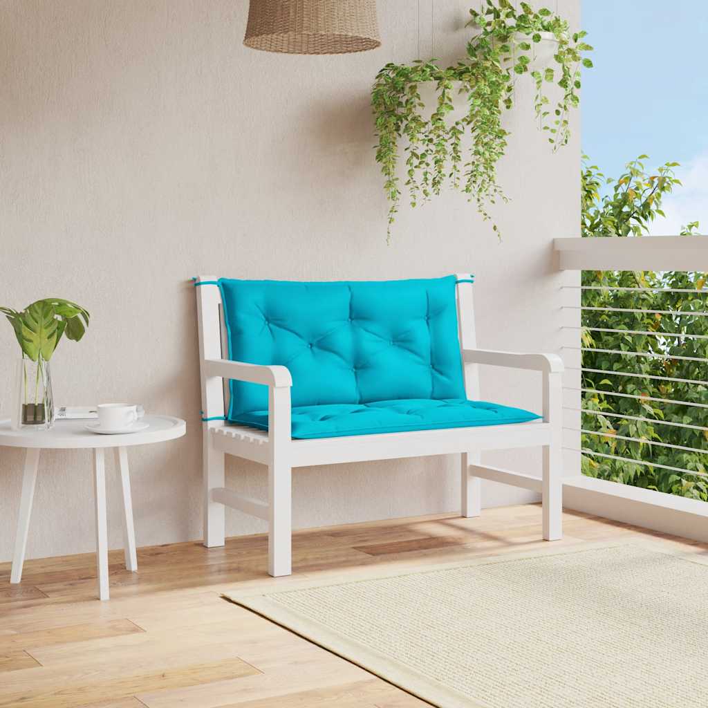 Vidaxx coussins de banc de jardin 2 pcs 100x50x7 cm tissu turquoise