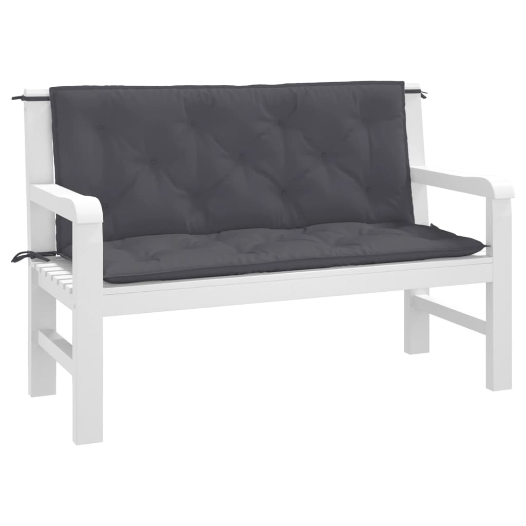 Vidaxx coussins de banc de jardin 2 pcs 120x50x7 cm tissu oxford anthracite