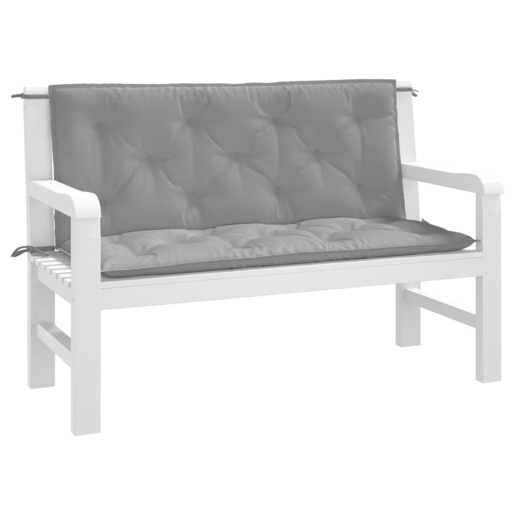 Vidaxx coussins de banc de jardin 2 pcs 120x50x7 cm tissu oxford gris