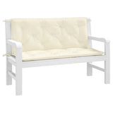 Vidaxx coussins de banc de jardin 2 pcs 120x50x7 cm tissu oxford blanc crème