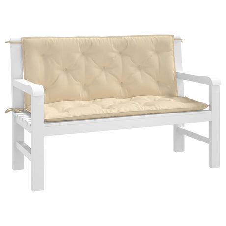 Vidaxx coussins de banc de jardin 2 pcs 120x50x7 cm tissu oxford beige