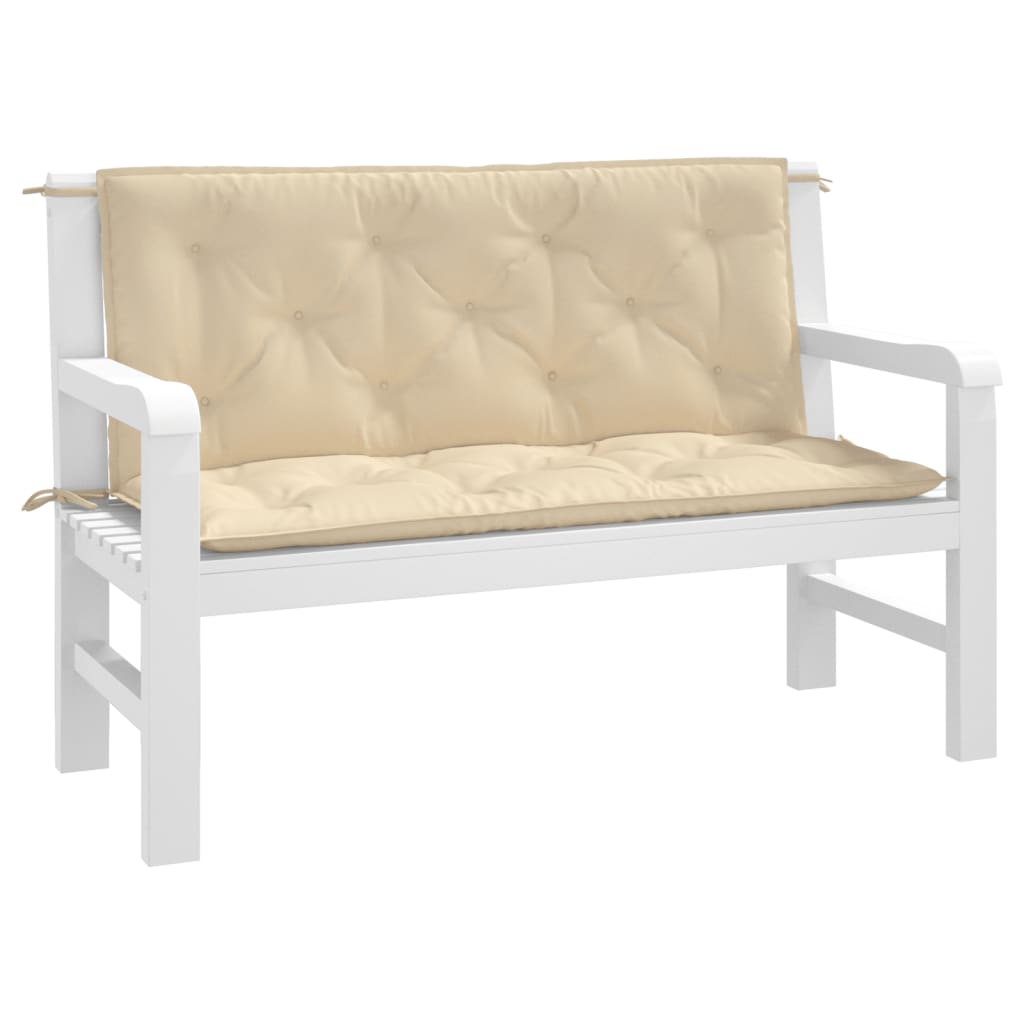 Vidaxl Garden Bench Puder 2 PCS 120x50x7 cm Oxford Stof beige