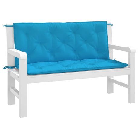 Vidaxx coussins de banc de jardin 2 pcs 120x50x7 cm tissu oxford bleu clair