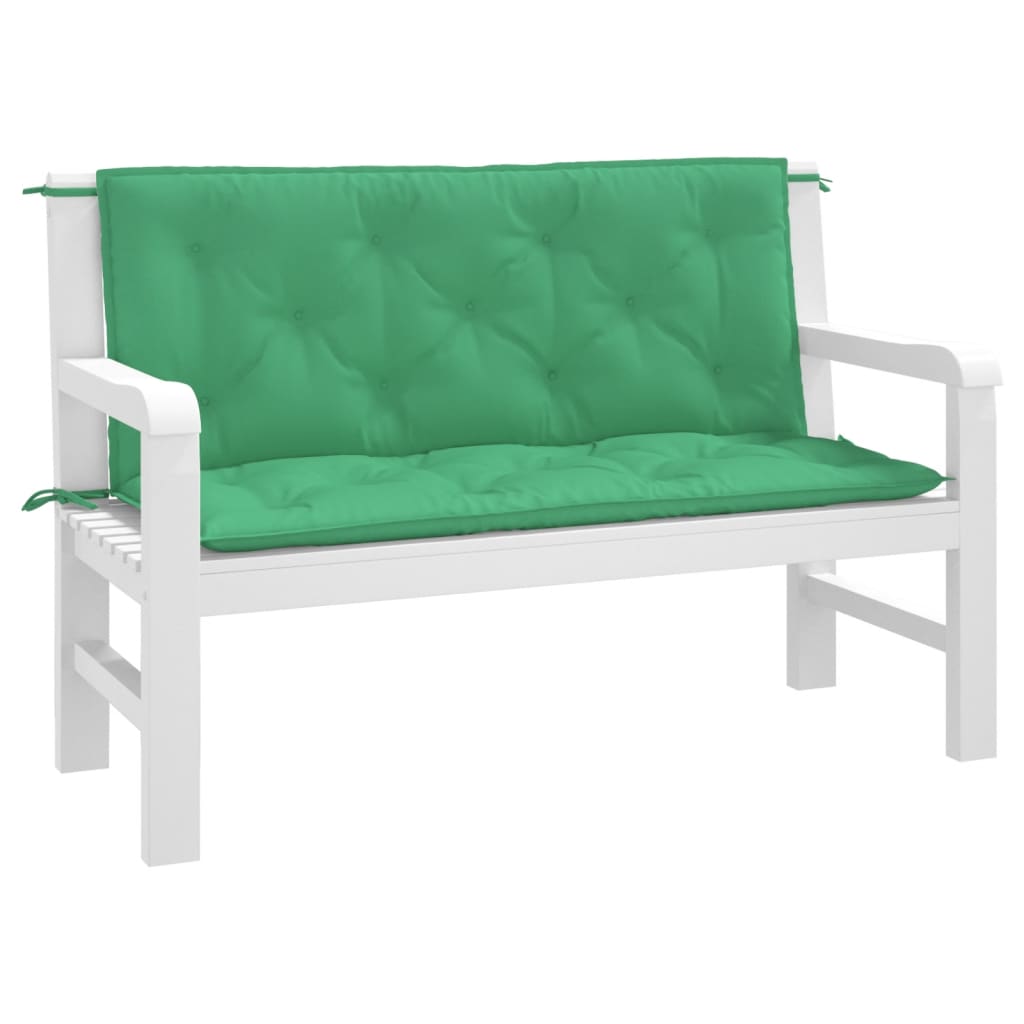 Vidaxx coussins de banc de jardin 2 pcs 120x50x7 cm tissu oxford vert