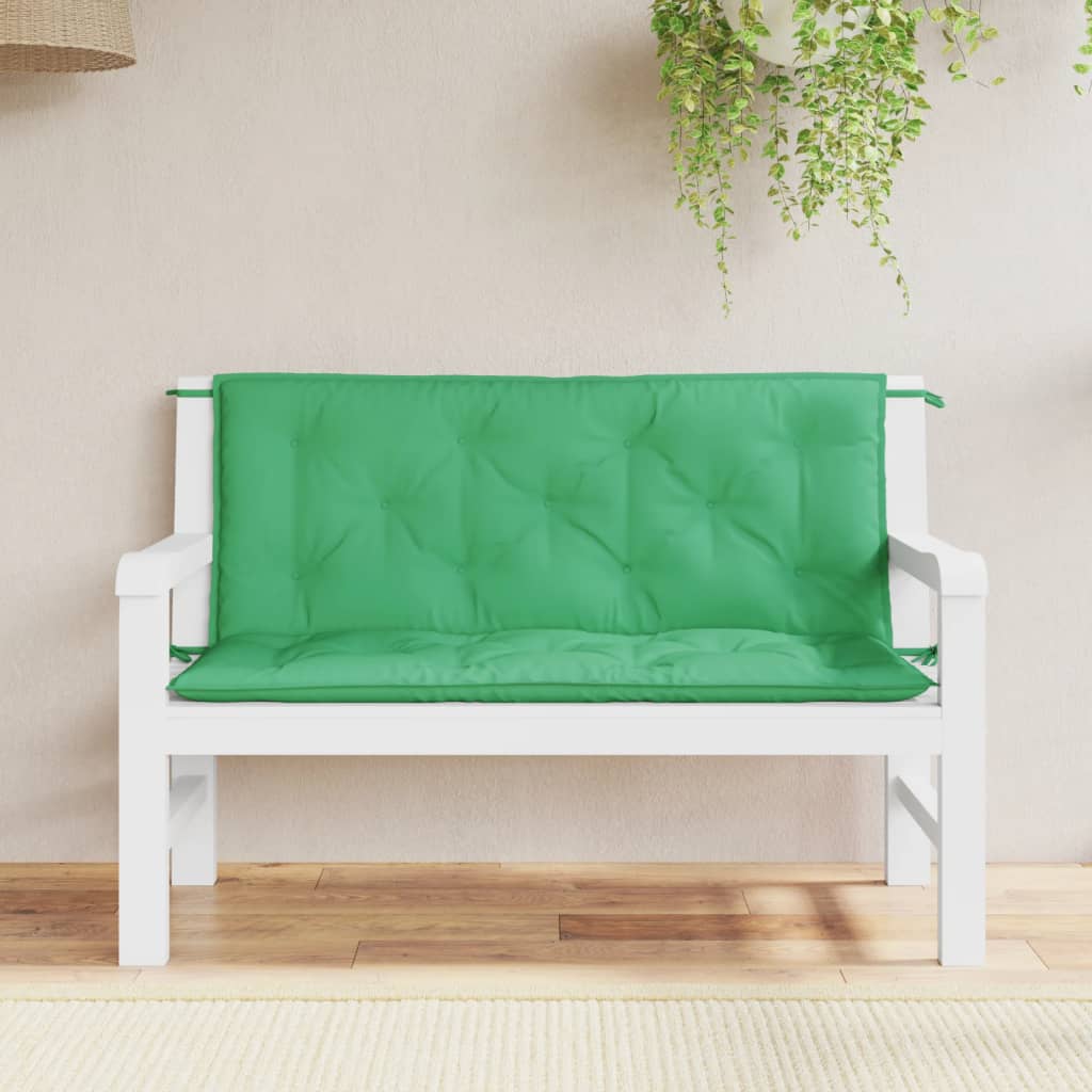 Vidaxx coussins de banc de jardin 2 pcs 120x50x7 cm tissu oxford vert