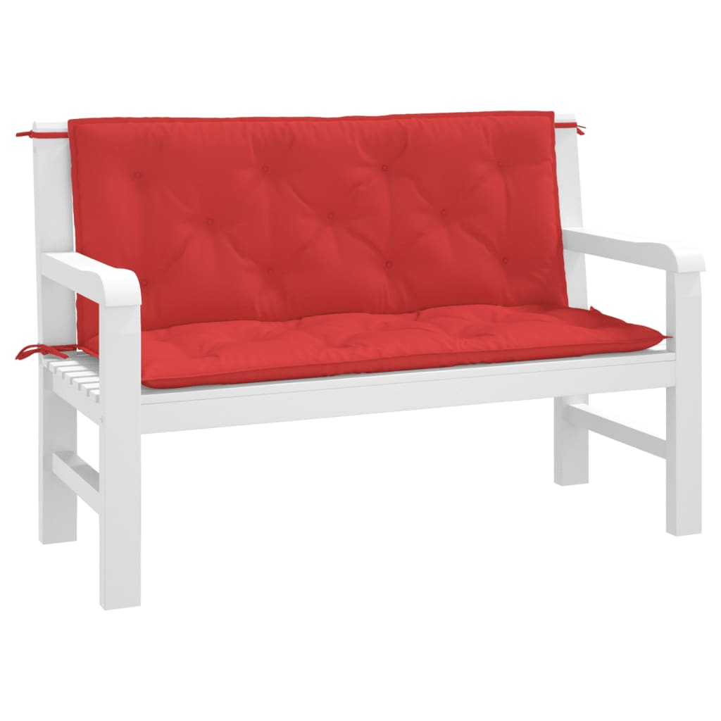 Vidaxx coussins de banc de jardin 2 pcs 120x50x7 cm tissu oxford rouge