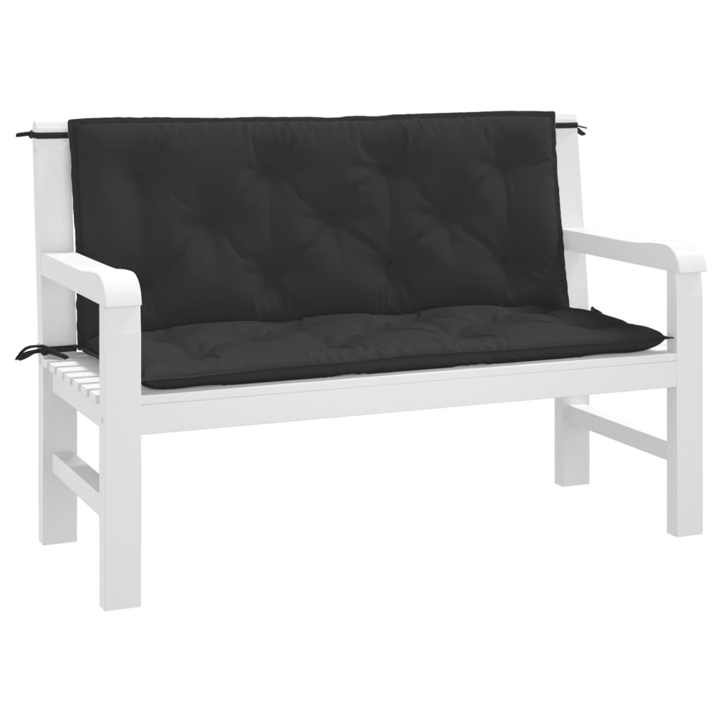 Vidaxx coussins de banc de jardin 2 pcs 120x50x7 cm tissu oxford noir