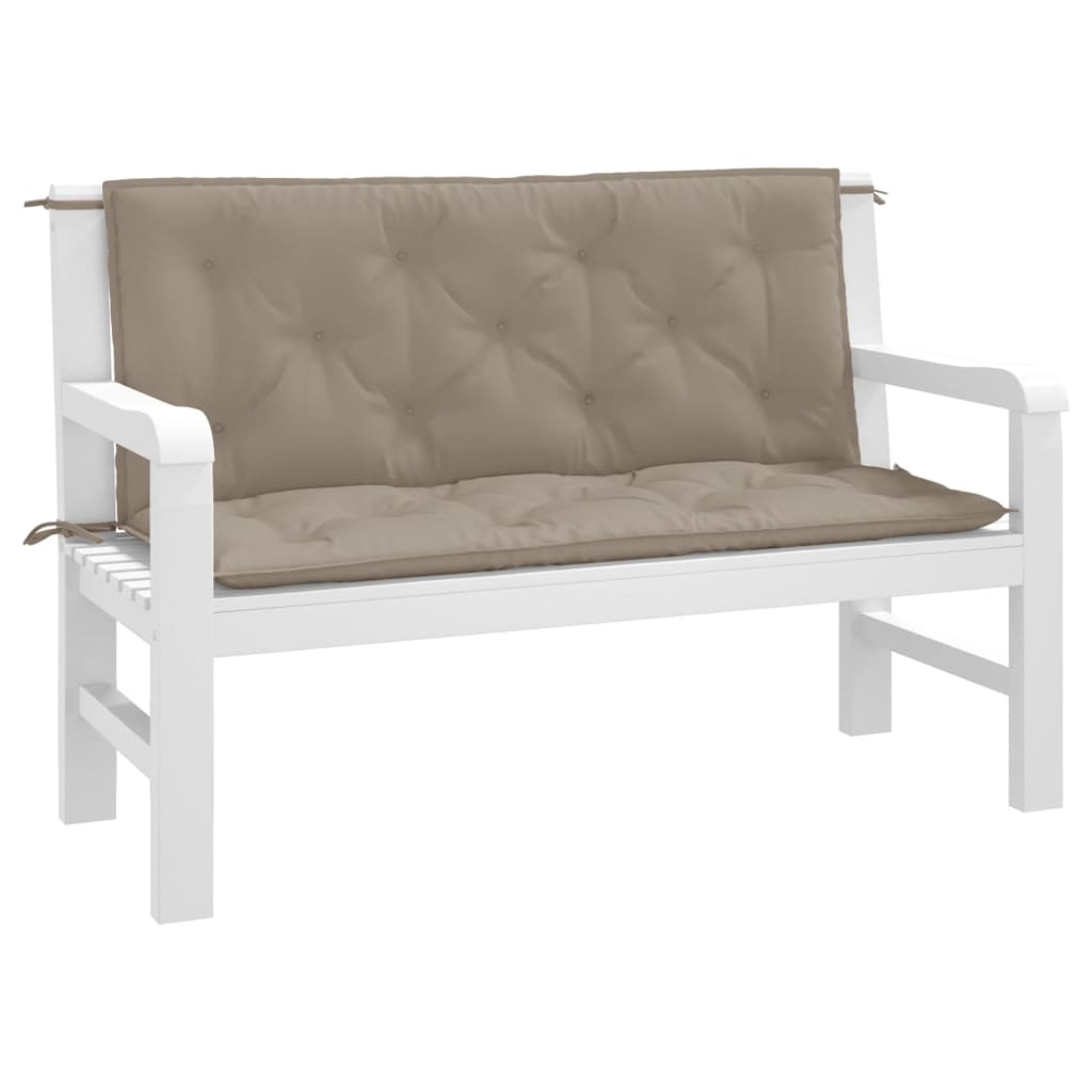 Vidaxl Garden Bench Puder 2 PCS 120x50x7 cm Oxford Fabric Taupe