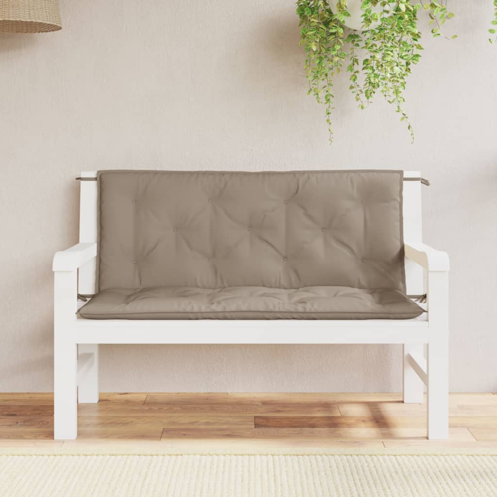 Vidaxx coussins de banc de jardin 2 pcs 120x50x7 cm tissu oxford taupe