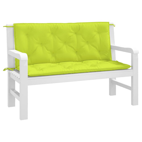 Vidaxx coussins de banc de jardin 2 pcs 120x50x7 cm tissu oxford vert vif
