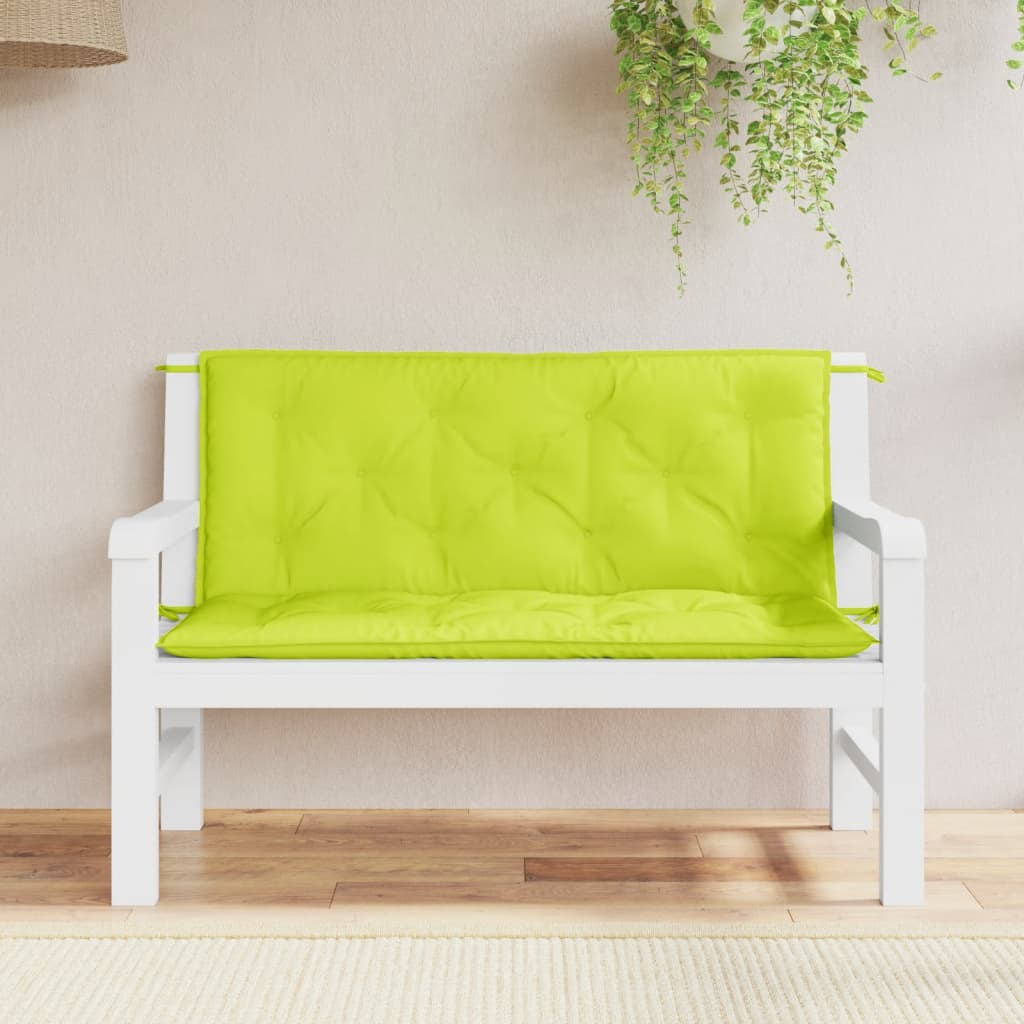 Vidaxx coussins de banc de jardin 2 pcs 120x50x7 cm tissu oxford vert vif