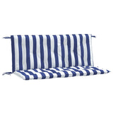 VidaXL coussins de banc de jardin 2 pcs rayé 120x50x7 cm tissu blanc et bleu