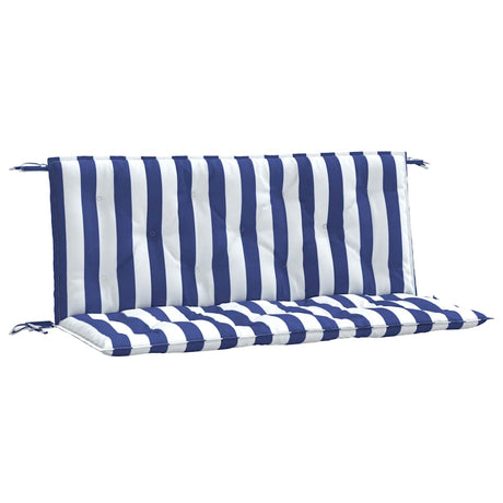 VidaXL coussins de banc de jardin 2 pcs rayé 120x50x7 cm tissu blanc et bleu