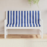 VidaXL coussins de banc de jardin 2 pcs rayé 120x50x7 cm tissu blanc et bleu
