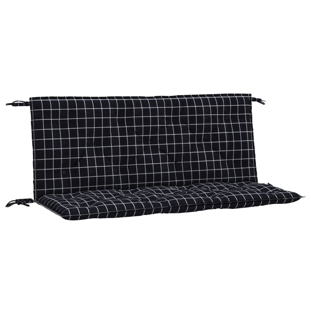 Vidaxl Garden Bench polštáře 2 Stedman vzor 120x50x7 cm tkanina černá