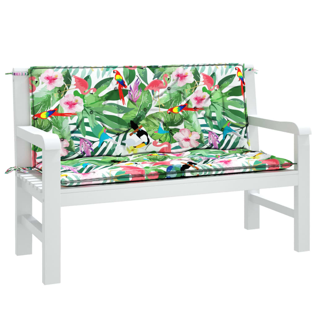 Vidaxl Garden Bench Cushions 2 PCS 120x50x7 cm Fabric multi -colorato