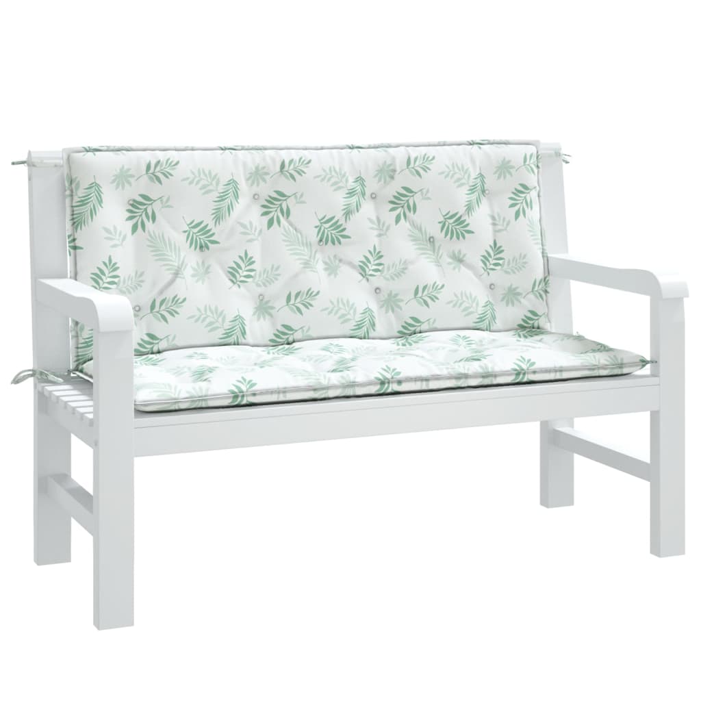 Vidaxl Garden Bench Puter 2 PCS bladmønster 120x50x7 cm stoff