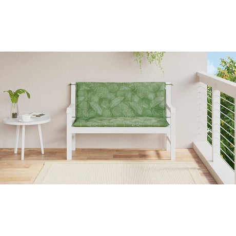 Vidaxx coussins de banc de jardin 2 pcs motif feuille 120x50x7 cm tissu