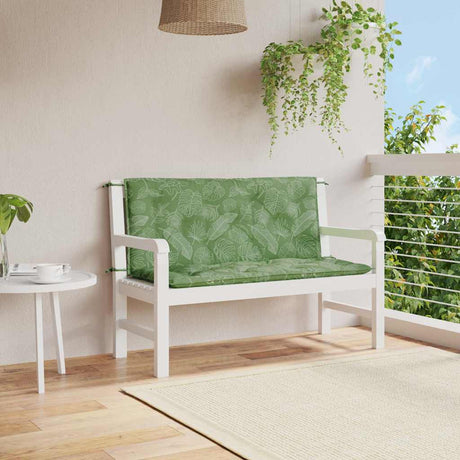 Vidaxx coussins de banc de jardin 2 pcs motif feuille 120x50x7 cm tissu