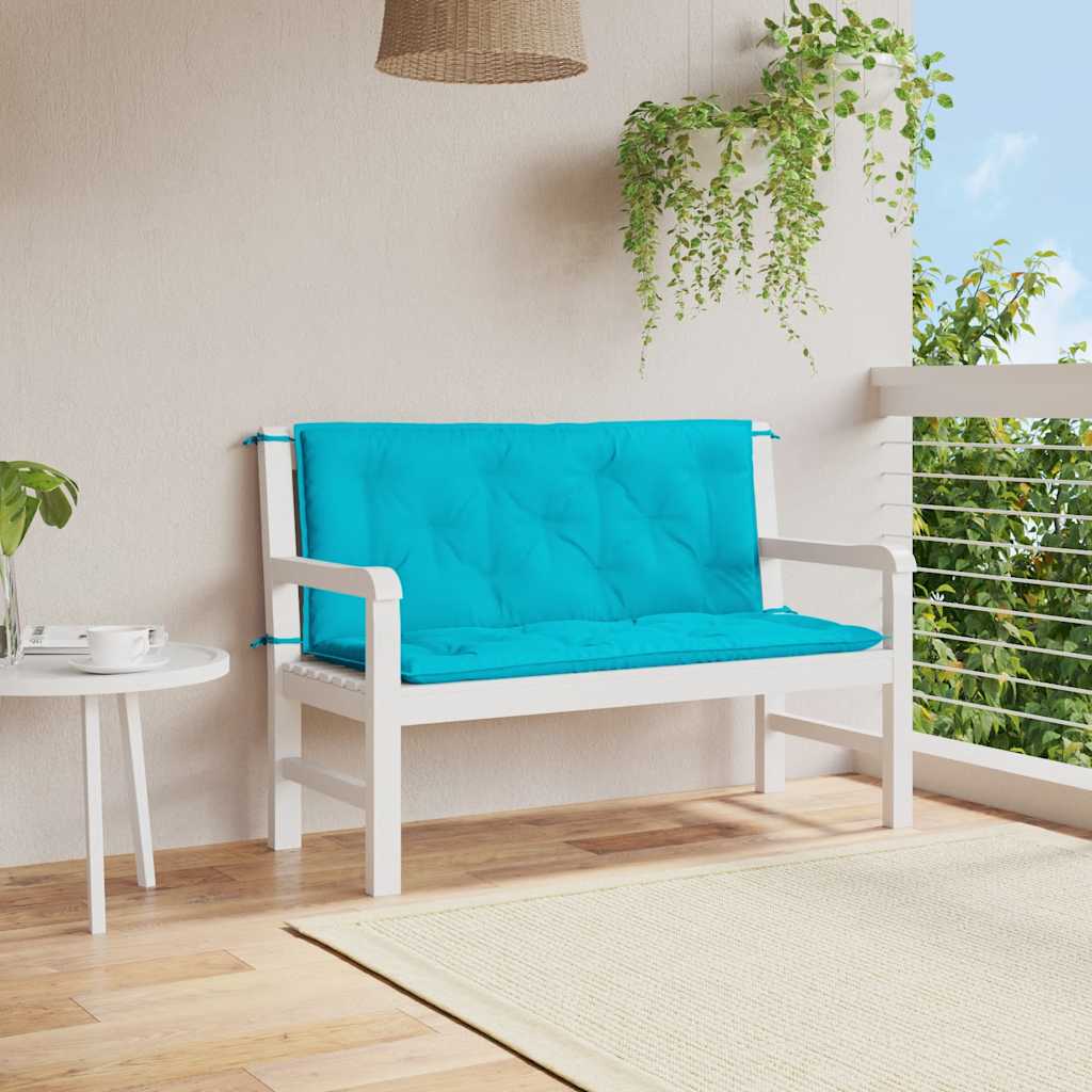 Vidaxx coussins de banc de jardin 2 pcs 120x50x7 cm tissu turquoise
